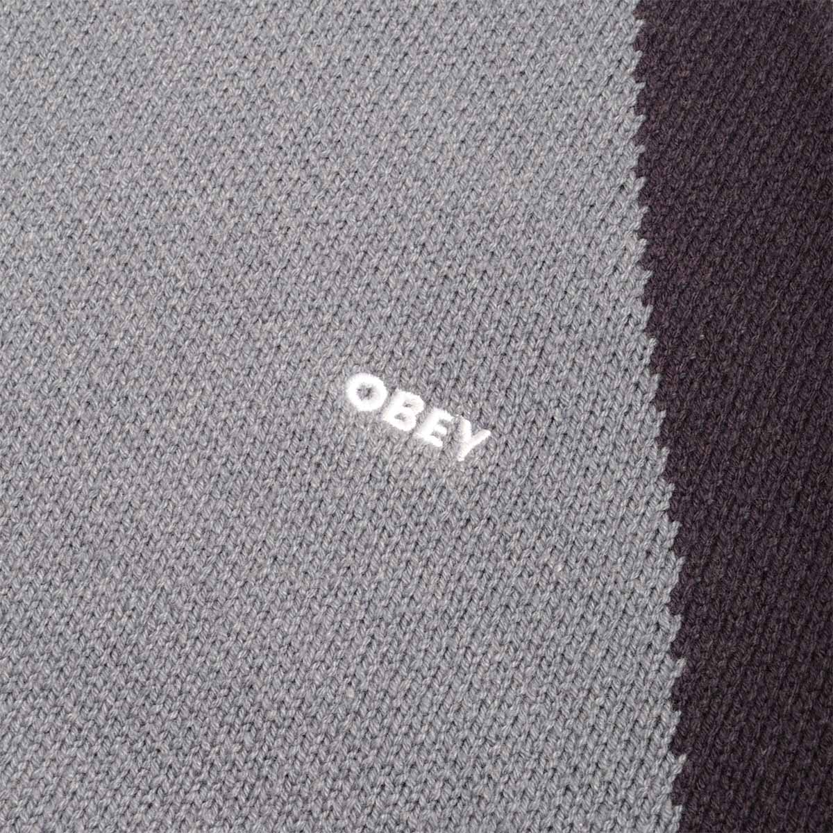 OBEY Raglan Crew Neck Sweater, Dull Blue Multi, Detail Shot 3