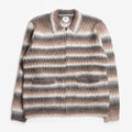 OBEY Reggie Zip Up Cardigan, Black Multi, Detail Shot 1