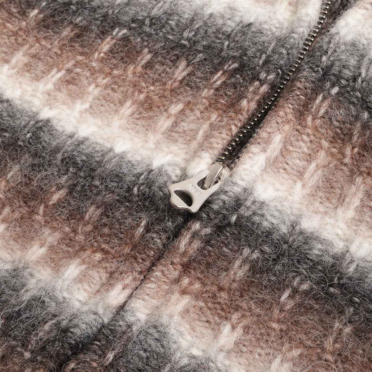 OBEY Reggie Zip Up Cardigan, Black Multi, Detail Shot 4