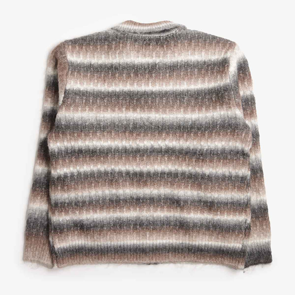 OBEY Reggie Zip Up Cardigan, Black Multi, Detail Shot 6