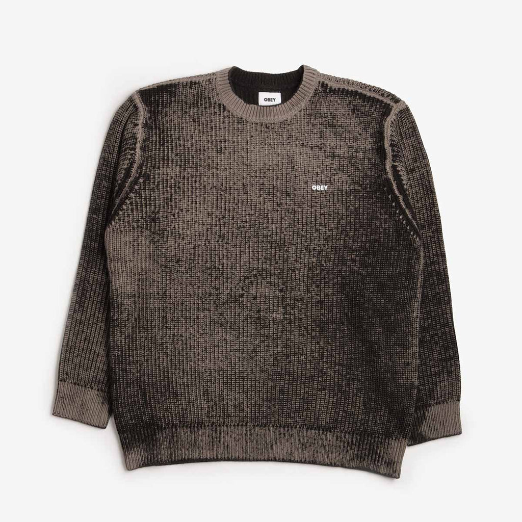 OBEY Spray Effect Sweater, Black Multi, Detail Shot 1