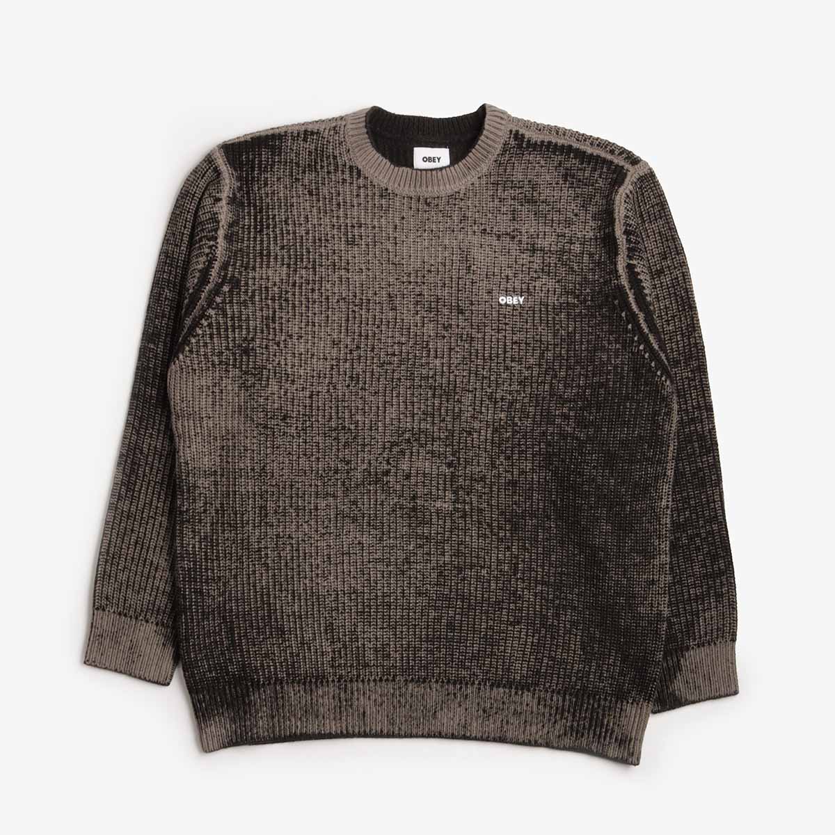 OBEY Spray Effect Sweater, Black Multi, Detail Shot 1