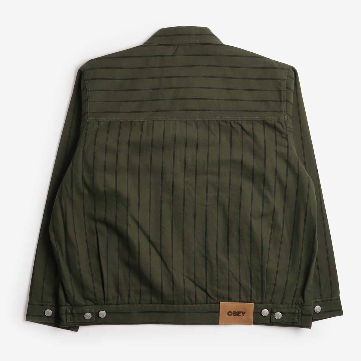 OBEY Stripe Zip Up Jacket, Duffle Bag Multi, Detail Shot 6