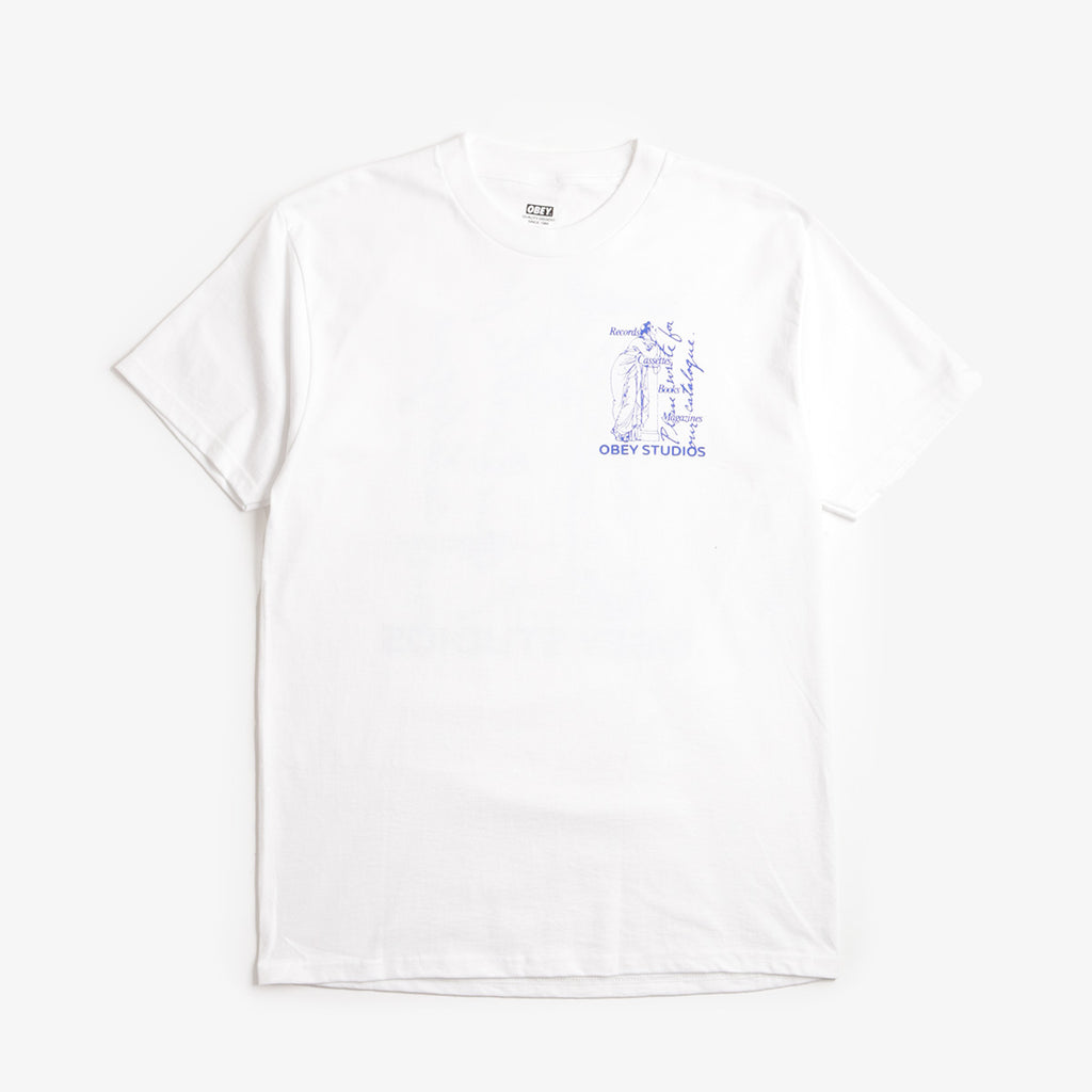 OBEY Studios Catalogue T-Shirt, White, Detail Shot 2