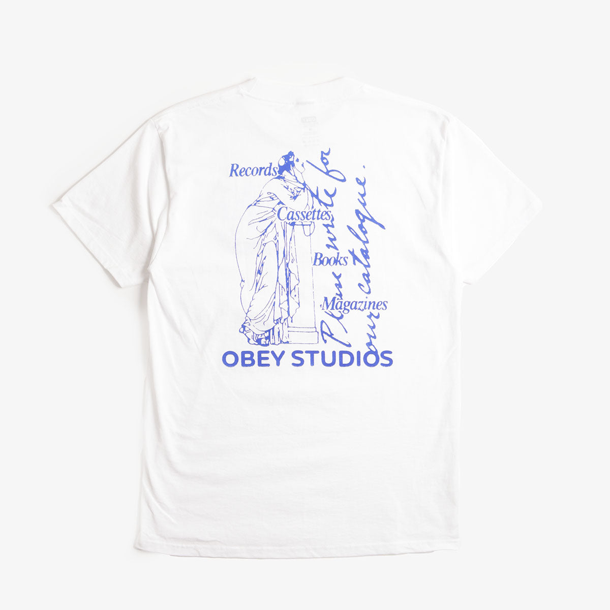 OBEY Studios Catalogue T-Shirt, White, Detail Shot 1