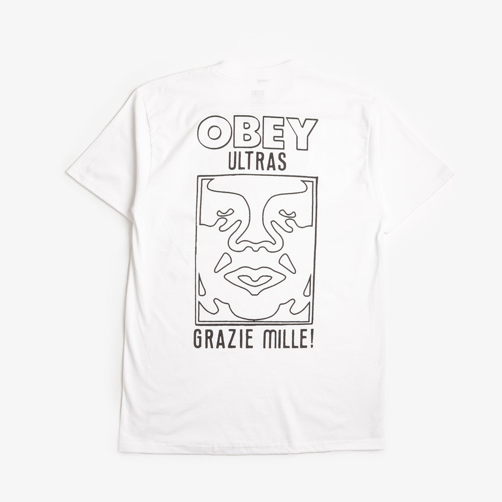 OBEY Ultras T-Shirt, White, Detail Shot 2