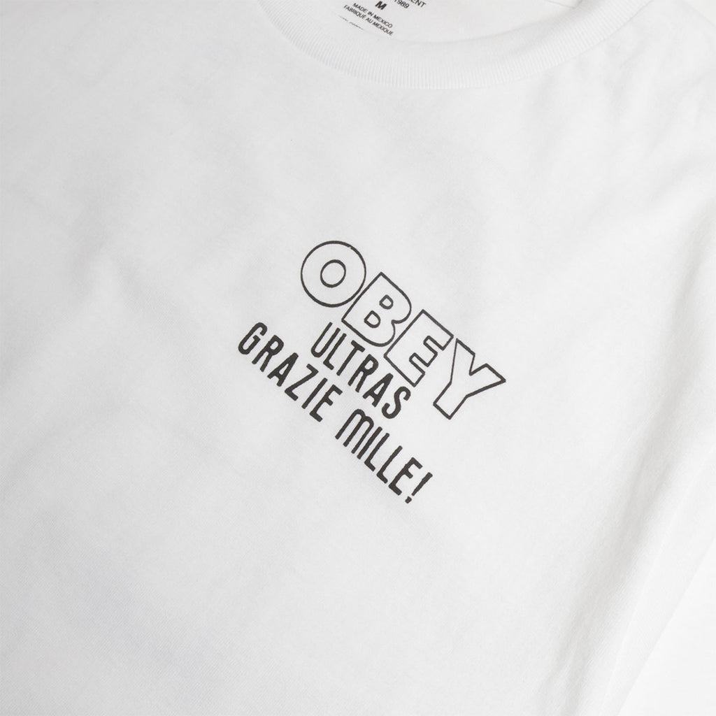 OBEY Ultras T-Shirt, White, Detail Shot 3
