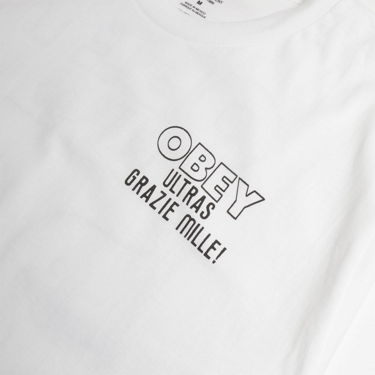 main OBEY Ultras T-Shirt, White, Detail Shot 3