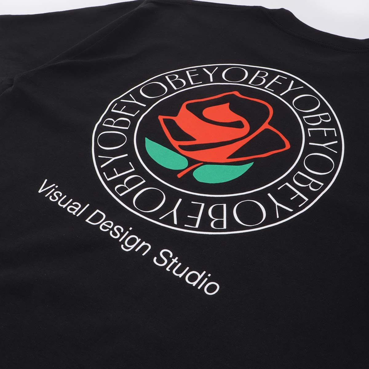 OBEY Visual Design Studio T-Shirt, Black, Detail Shot 4