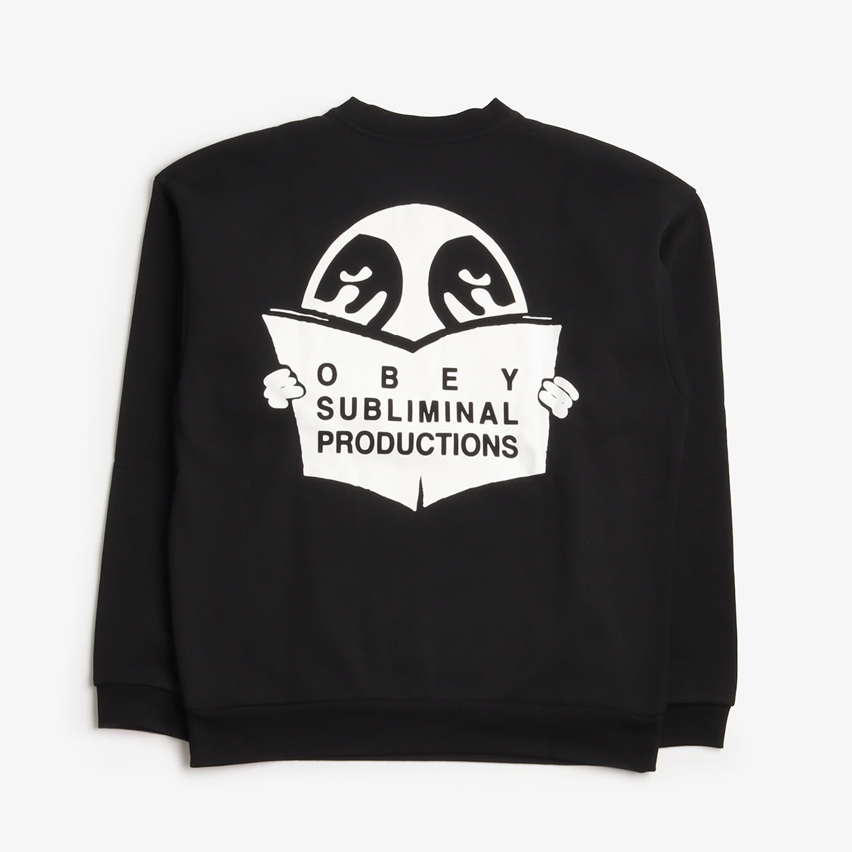 OBEY Weldon Extra Heavy Crew Sweatshirt, Black, Detail Shot 2