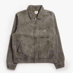 thumbnail OBEY Workman Zip Jacket, Black Olive Wrinkle Wash, Detail Shot 1