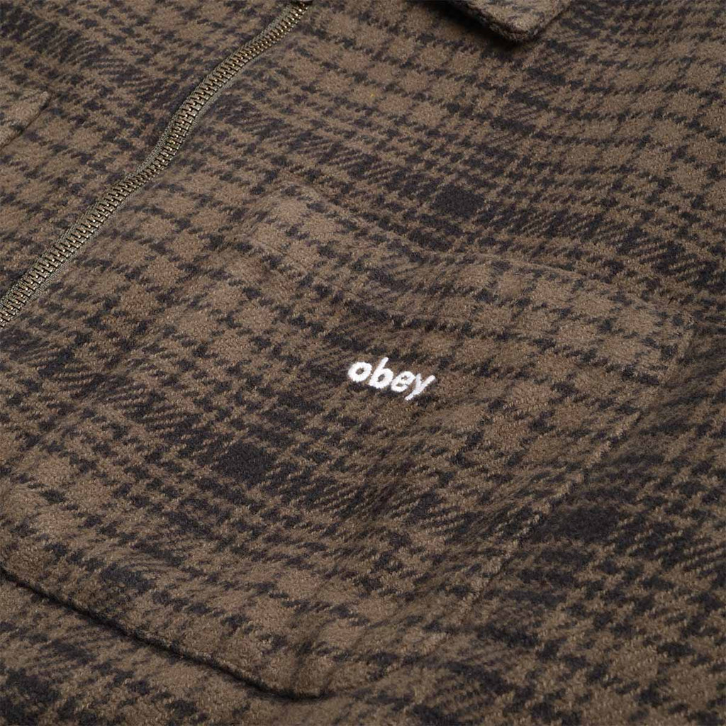 OBEY Parker Zip Shirt Jacket, Rosin Multi, Detail Shot 2