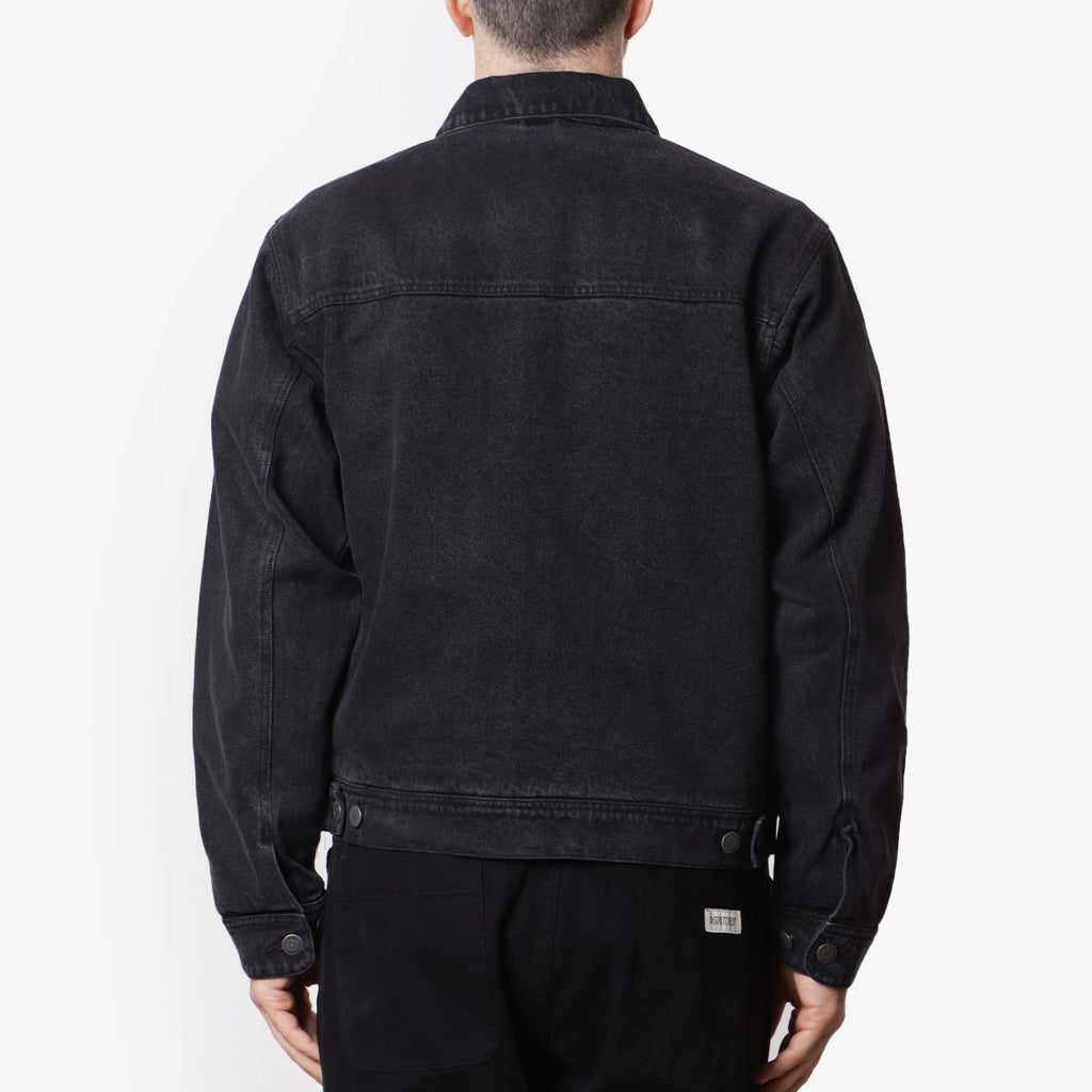 OBEY Hardwork Zip Up Jacket, Faded Black, Detail Shot 4