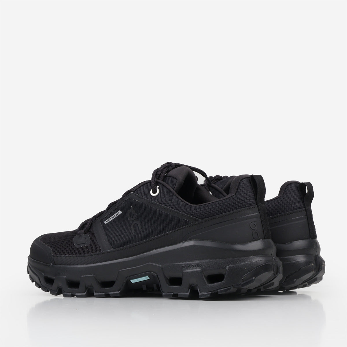 main ON Cloudrock Low Waterproof Shoes, Black Black, Detail Shot 4