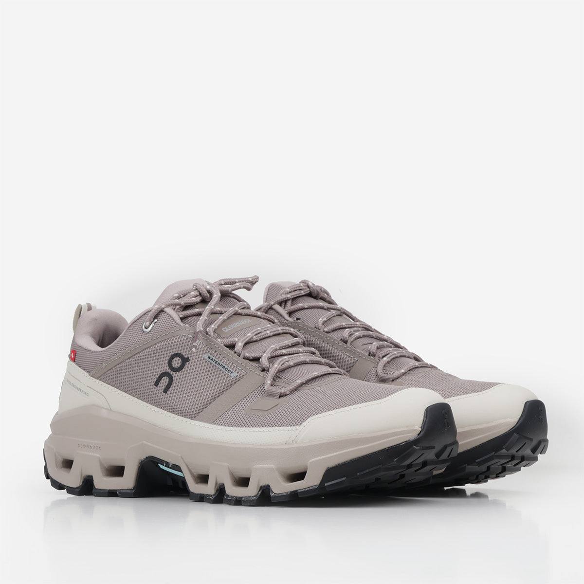 main ON Cloudrock Low Waterproof Shoes, Cinder Fog, Detail Shot 3