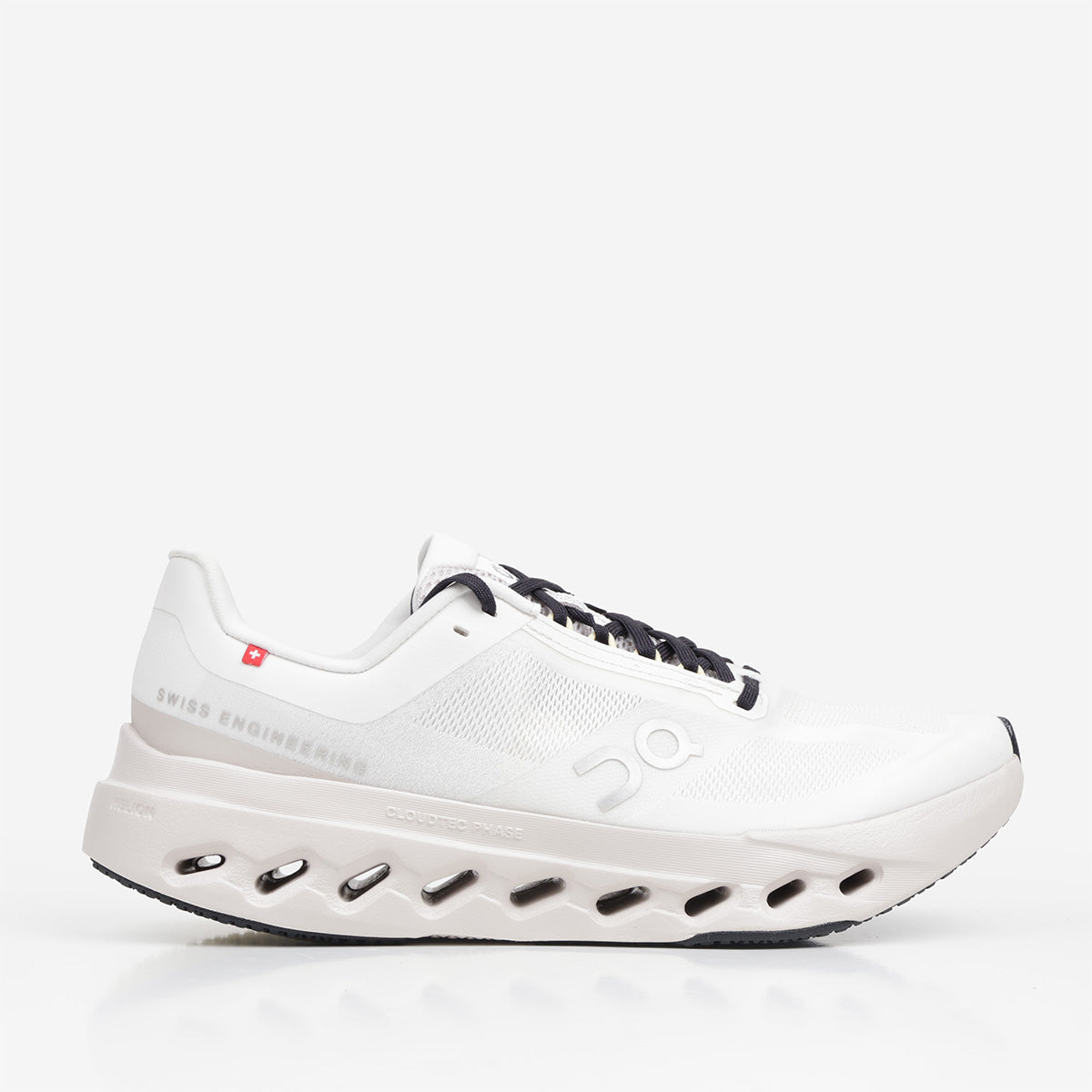 main ON Cloudsurfer Next Shoes, Ivory Silver, Detail Shot 1