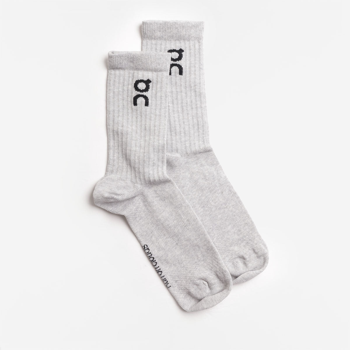 ON Logo Sock High 3 Pack, Heather Grey, Detail Shot 2