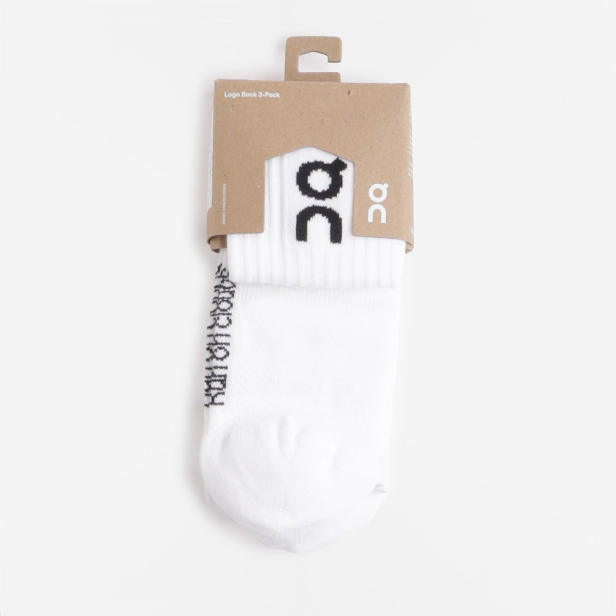 ON Logo Socks 3-Pack, White, Detail Shot 2