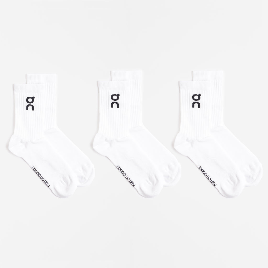 ON Logo Socks 3-Pack, White, Detail Shot 3