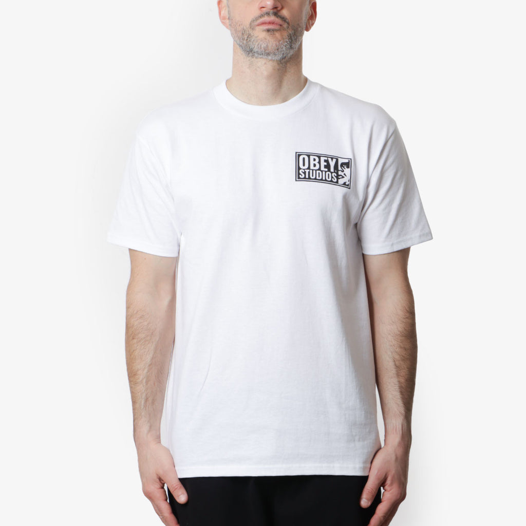 OBEY Studios Icon T-Shirt, White, Detail Shot 2