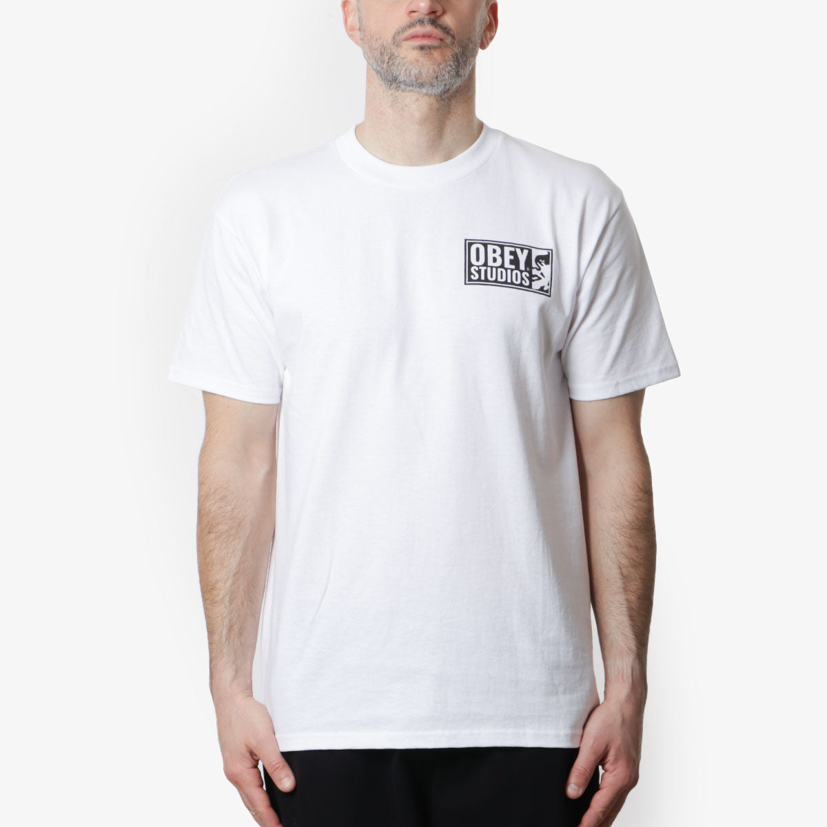 OBEY Studios Icon T-Shirt, White, Detail Shot 2