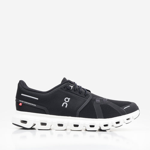 ON Running Cloud 6 Shoes in Black/White, side view