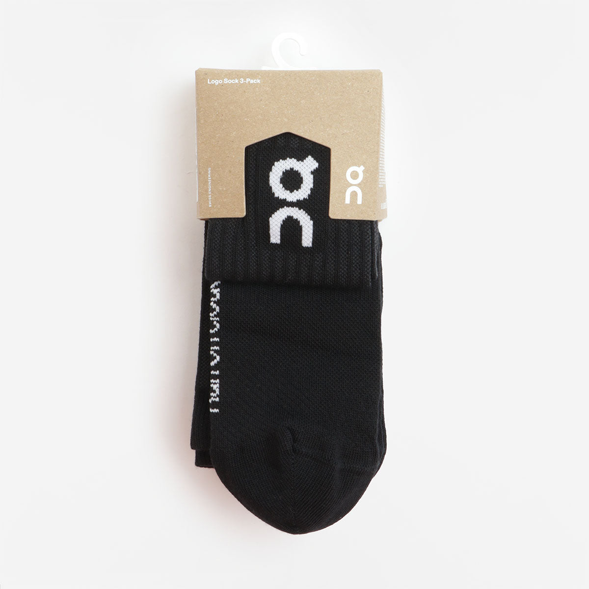 ON Logo Socks 3-Pack, Black, Detail Shot 2