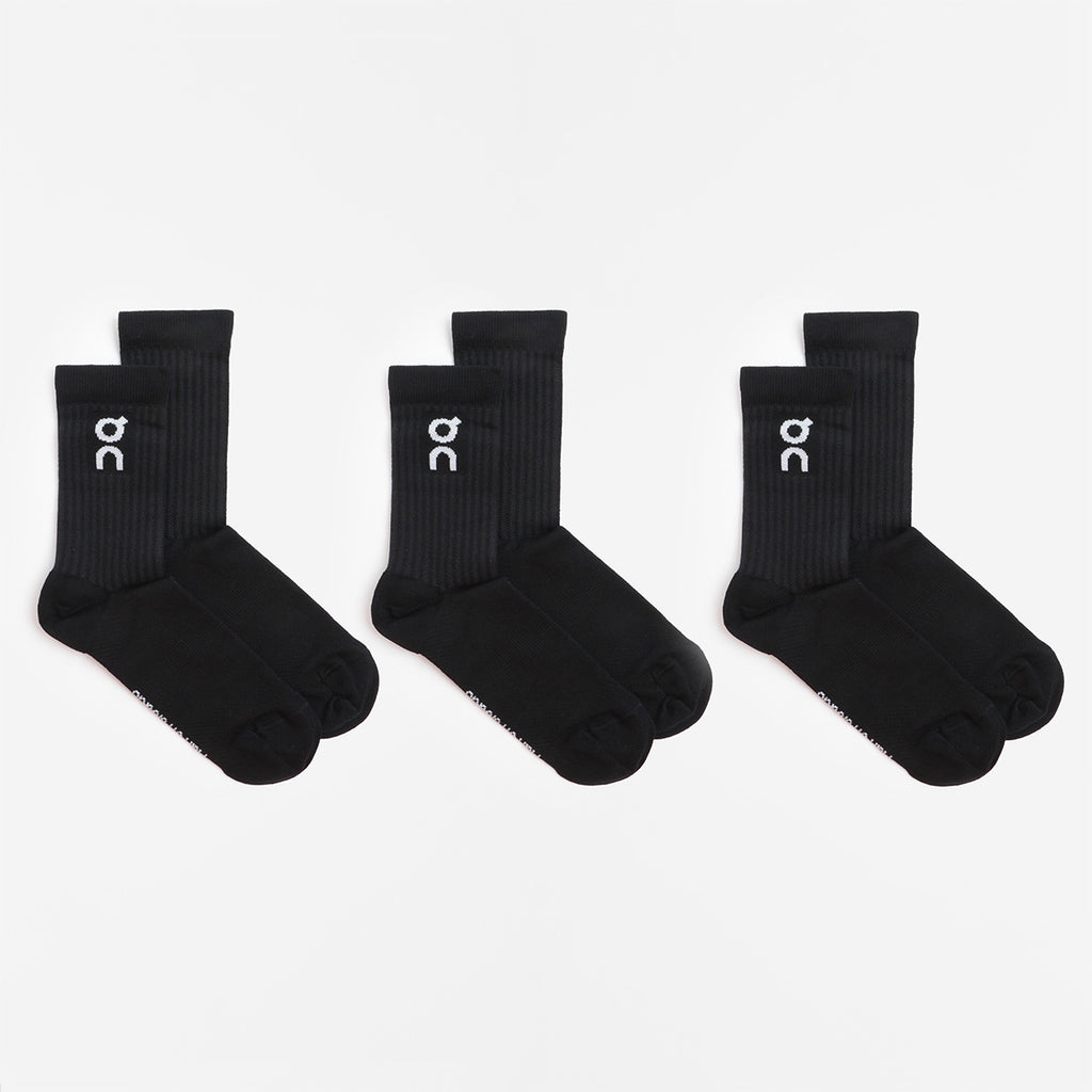 ON Logo Socks 3-Pack, Black, Detail Shot 1