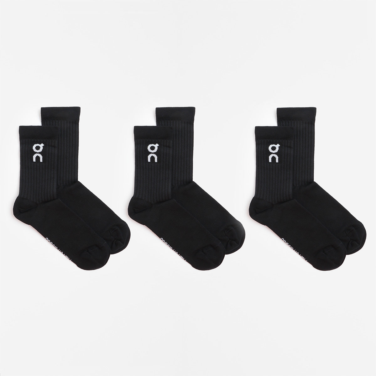 ON Logo Socks 3-Pack, Black, Detail Shot 1
