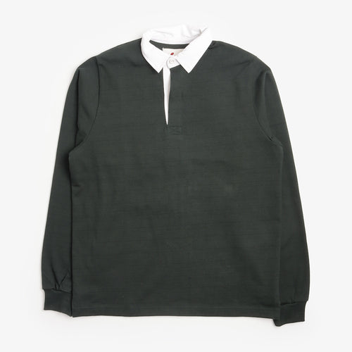 Opensider Classic Rugby Shirt in Forest Green, front view