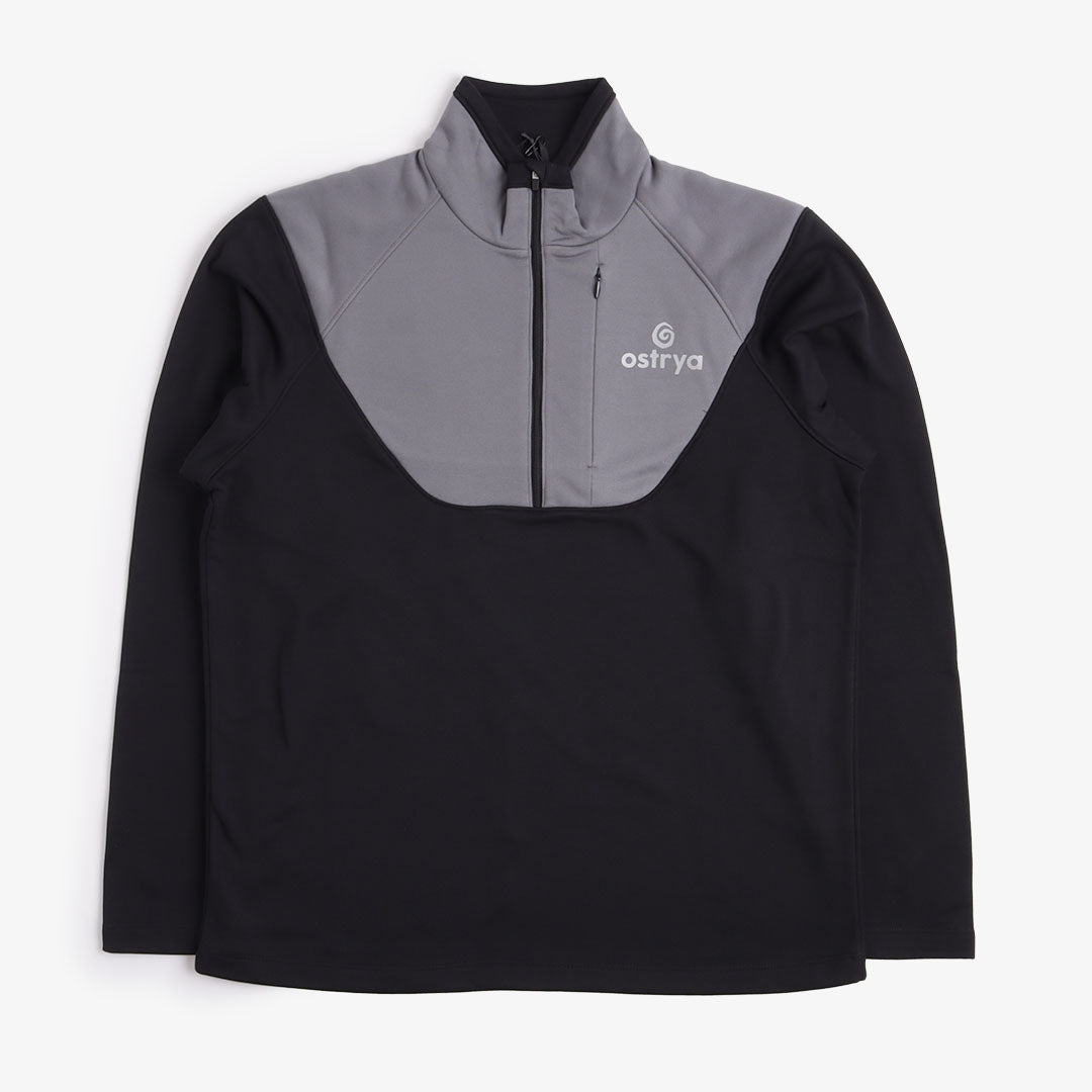 Ostrya Rove Half Zip Tech Fleece, Charcoal, Detail Shot 1