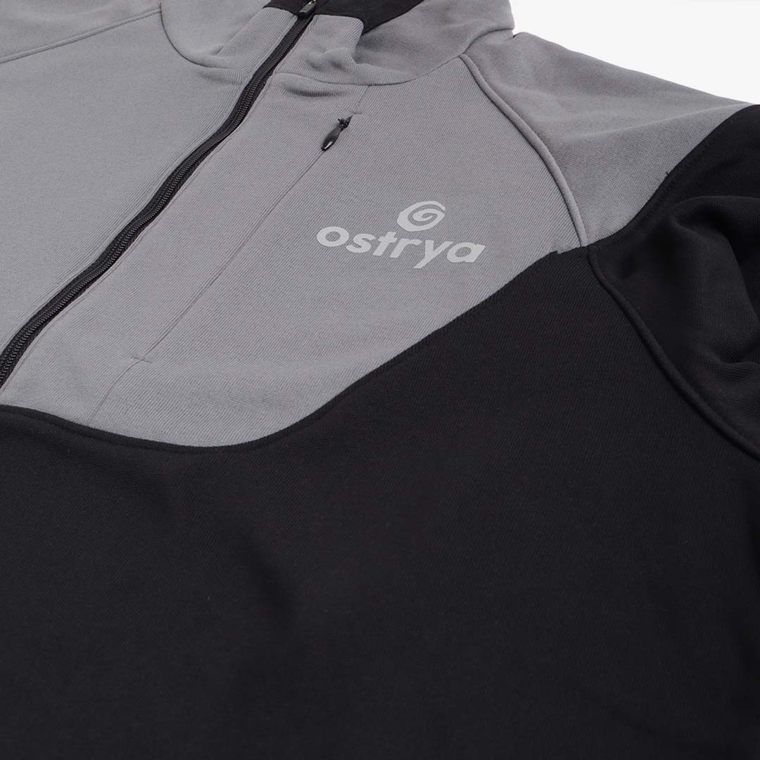 Ostrya Rove Half Zip Tech Fleece, Charcoal, Detail Shot 3