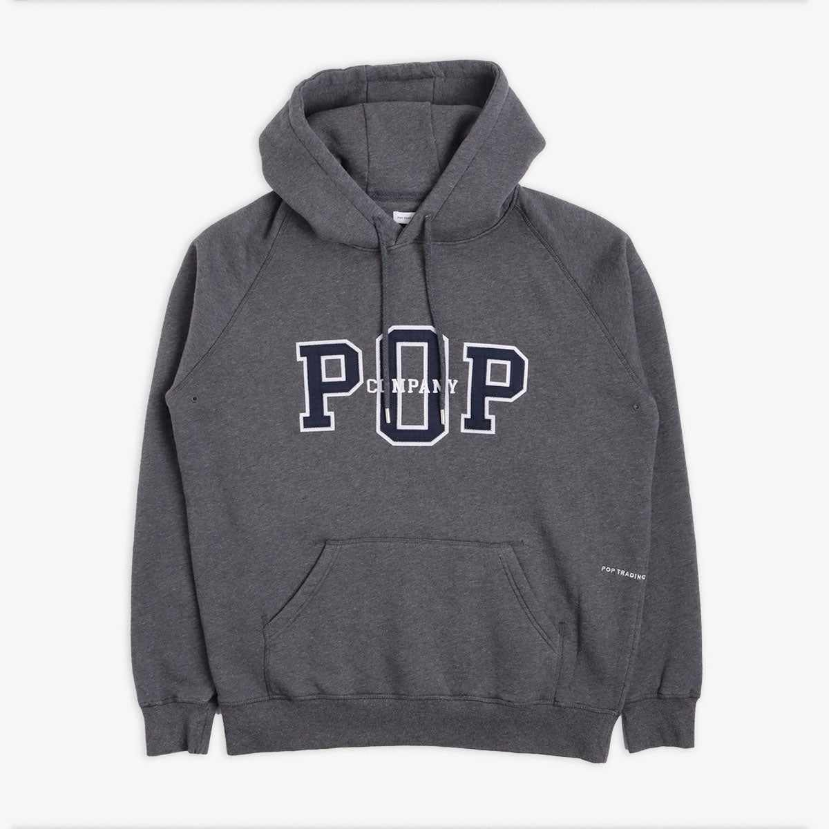 Pop Trading Company Hoodie, Charcoal Heather, Detail Shot 5