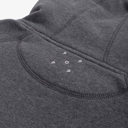 Pop Trading Company Hoodie, Charcoal Heather, Detail Shot 9