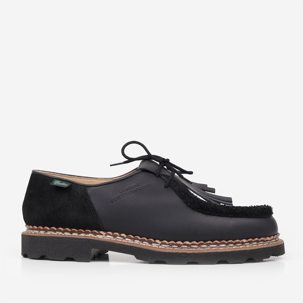 Paraboot x Universal Works Michael Shoes, Lisse Black, Detail Shot 1