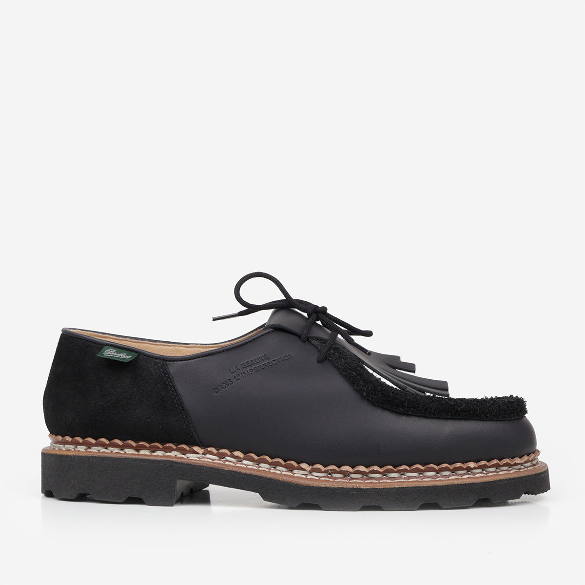 main Paraboot x Universal Works Michael Shoes, Lisse Black, Detail Shot 1