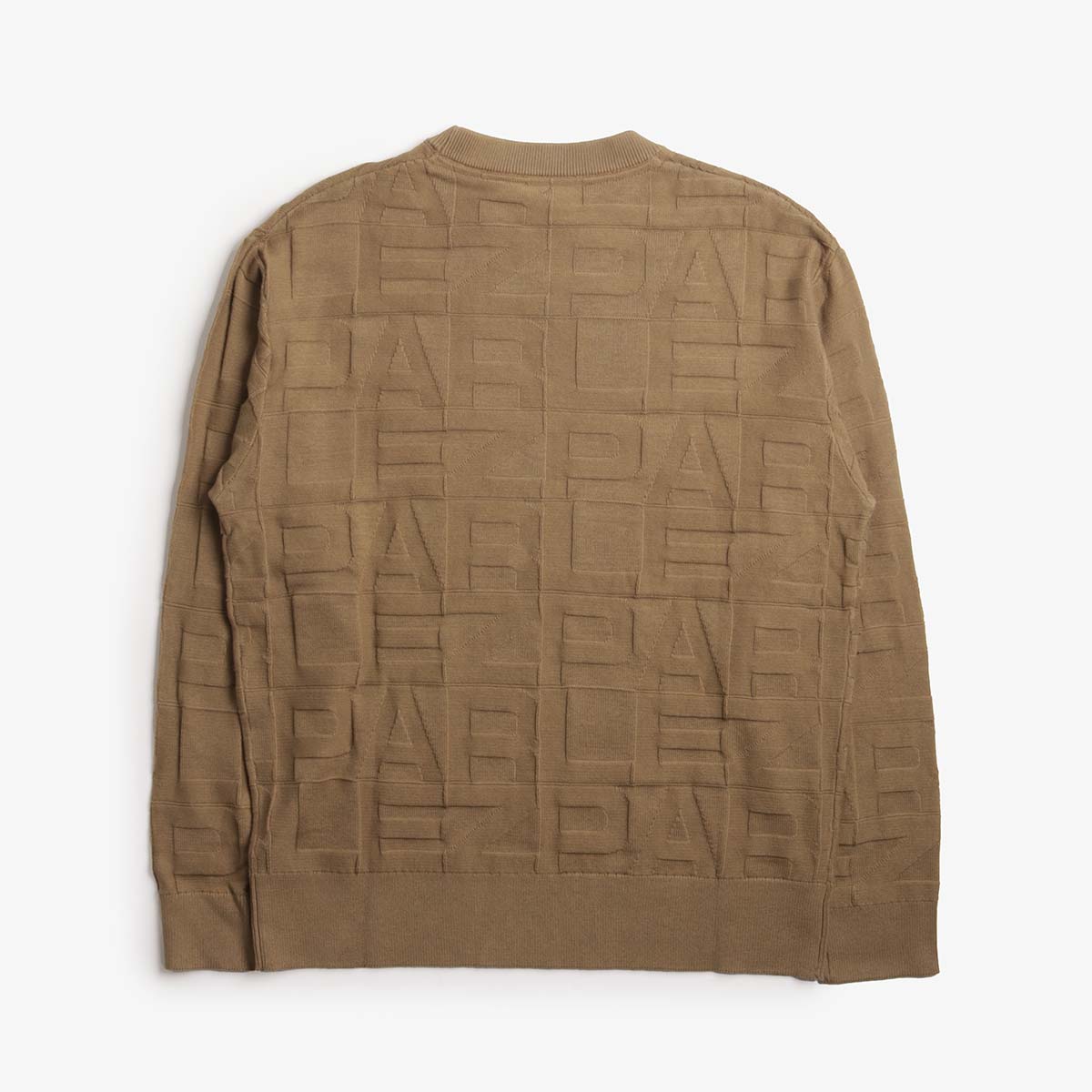 main Parlez Block Crew Knit, Sand, Detail Shot 4