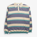 Parlez Pipe Long Sleeve Polo Knit, Purple Haze Stripe, Detail Shot 1