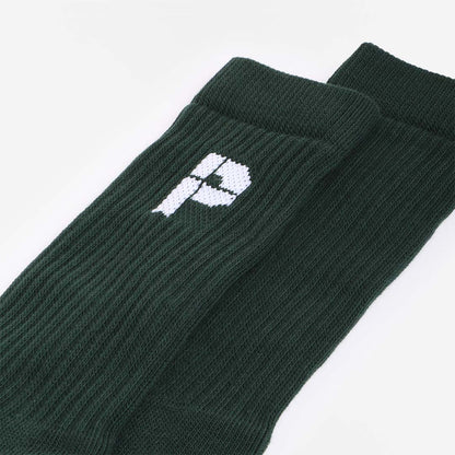 Parlez Roseau Socks, Deep Green, Detail Shot 3