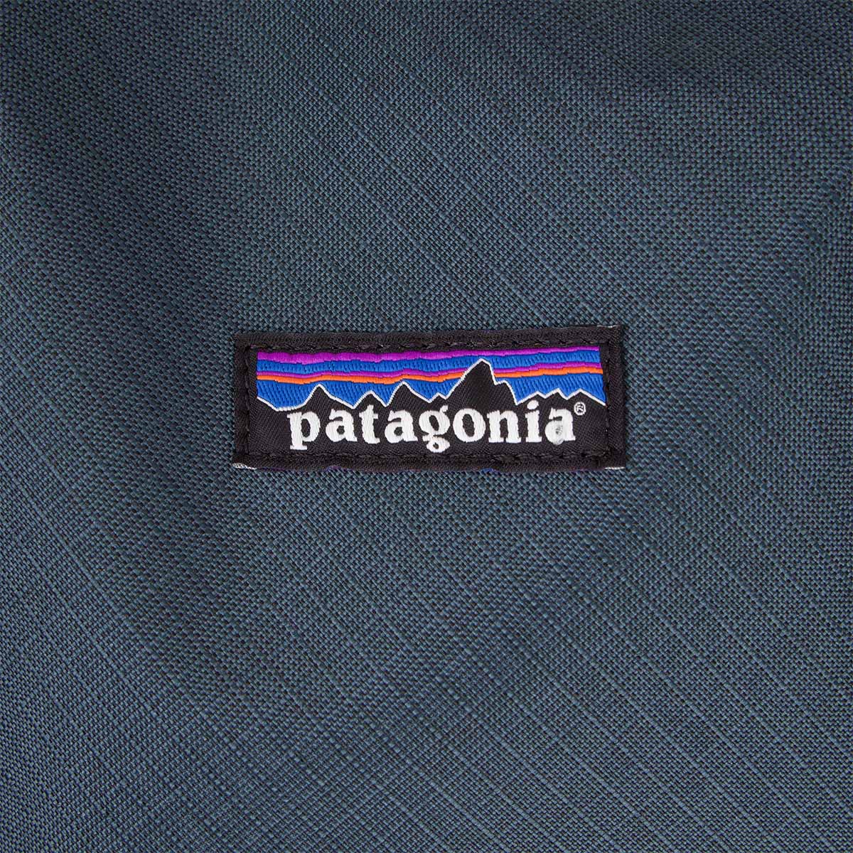 Patagonia woven label detail, Black Hole Cube 6L