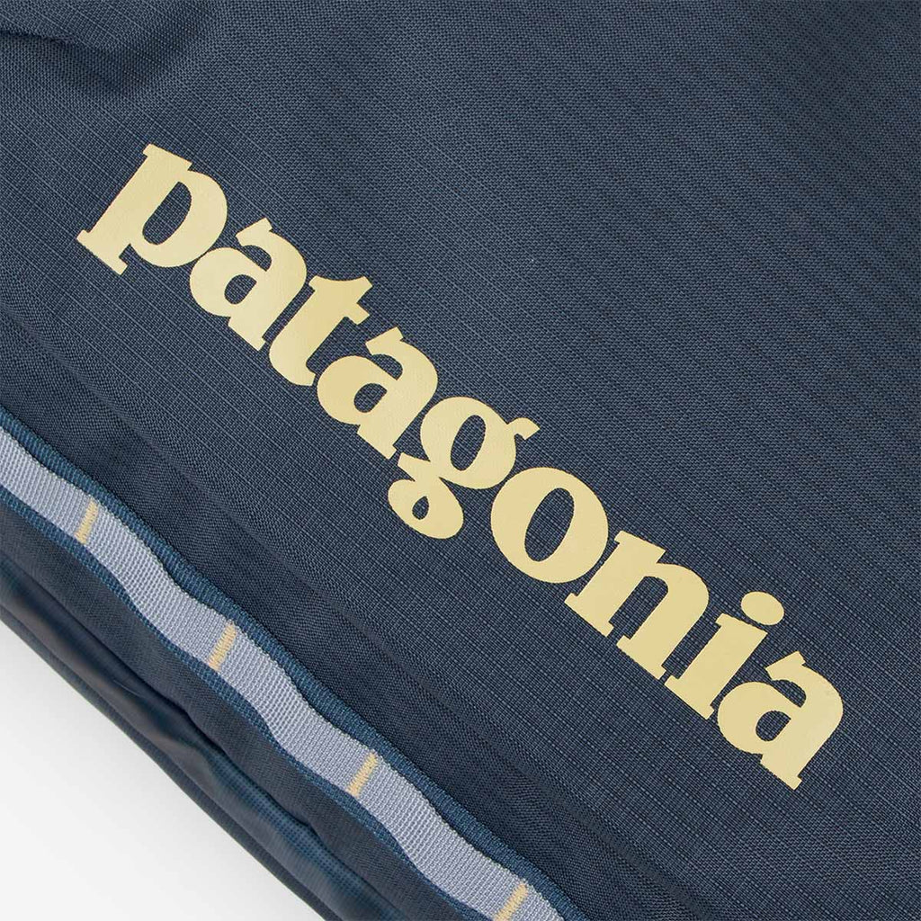 Patagonia logo detail on Blue ripstop