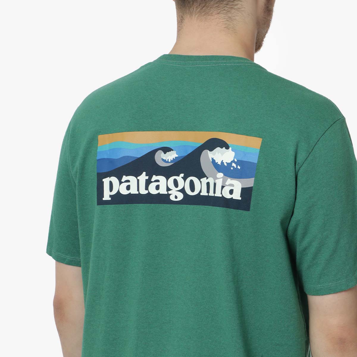 Patagonia Boardshort Logo Pocket Responsibili-Tee T-Shirt, Gather Green, Detail Shot 4