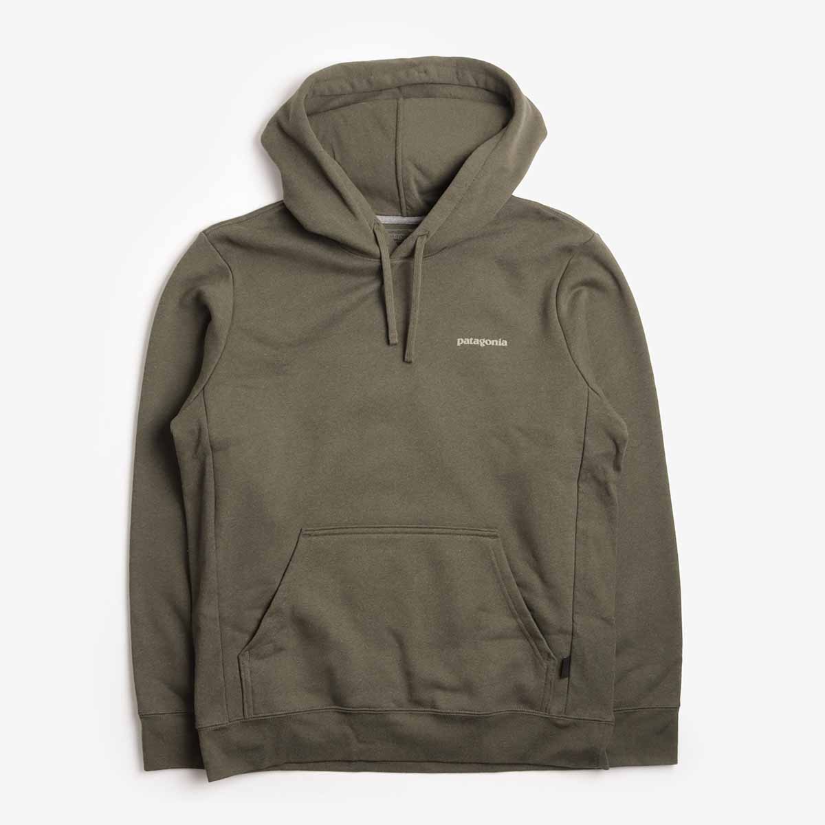 Patagonia Boardshort Logo Uprisal Hoodie, Basin Green, Detail Shot 1