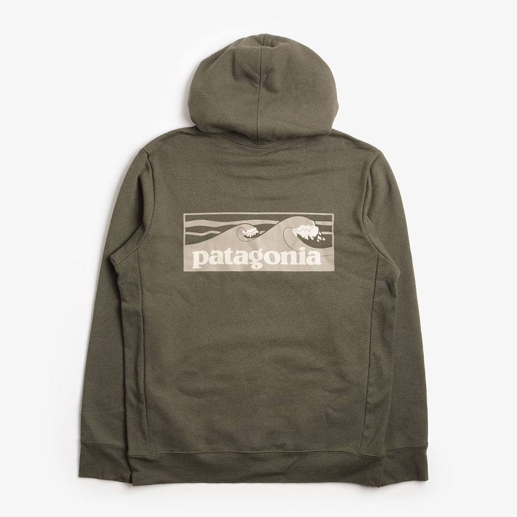 Patagonia Boardshort Logo Uprisal Hoodie, Basin Green, Detail Shot 2