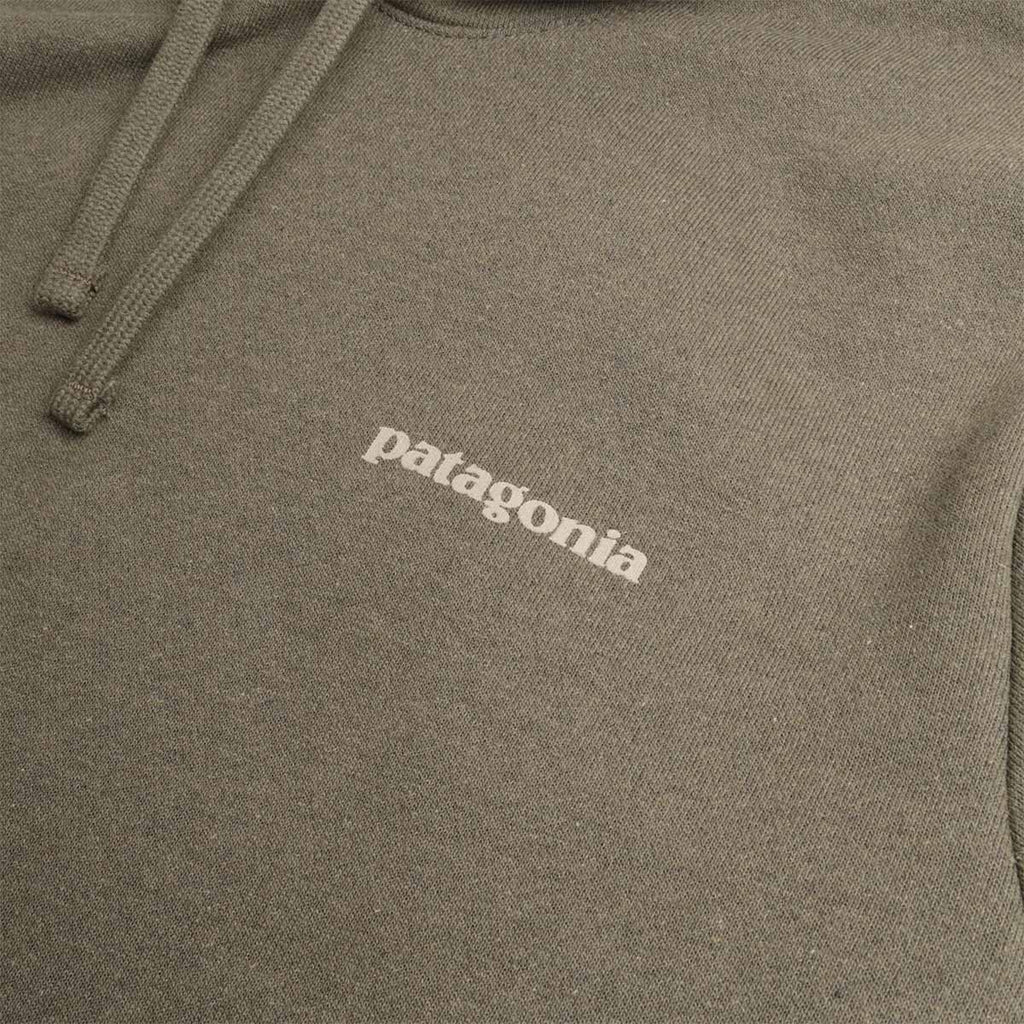 Patagonia Boardshort Logo Uprisal Hoodie, Basin Green, Detail Shot 3