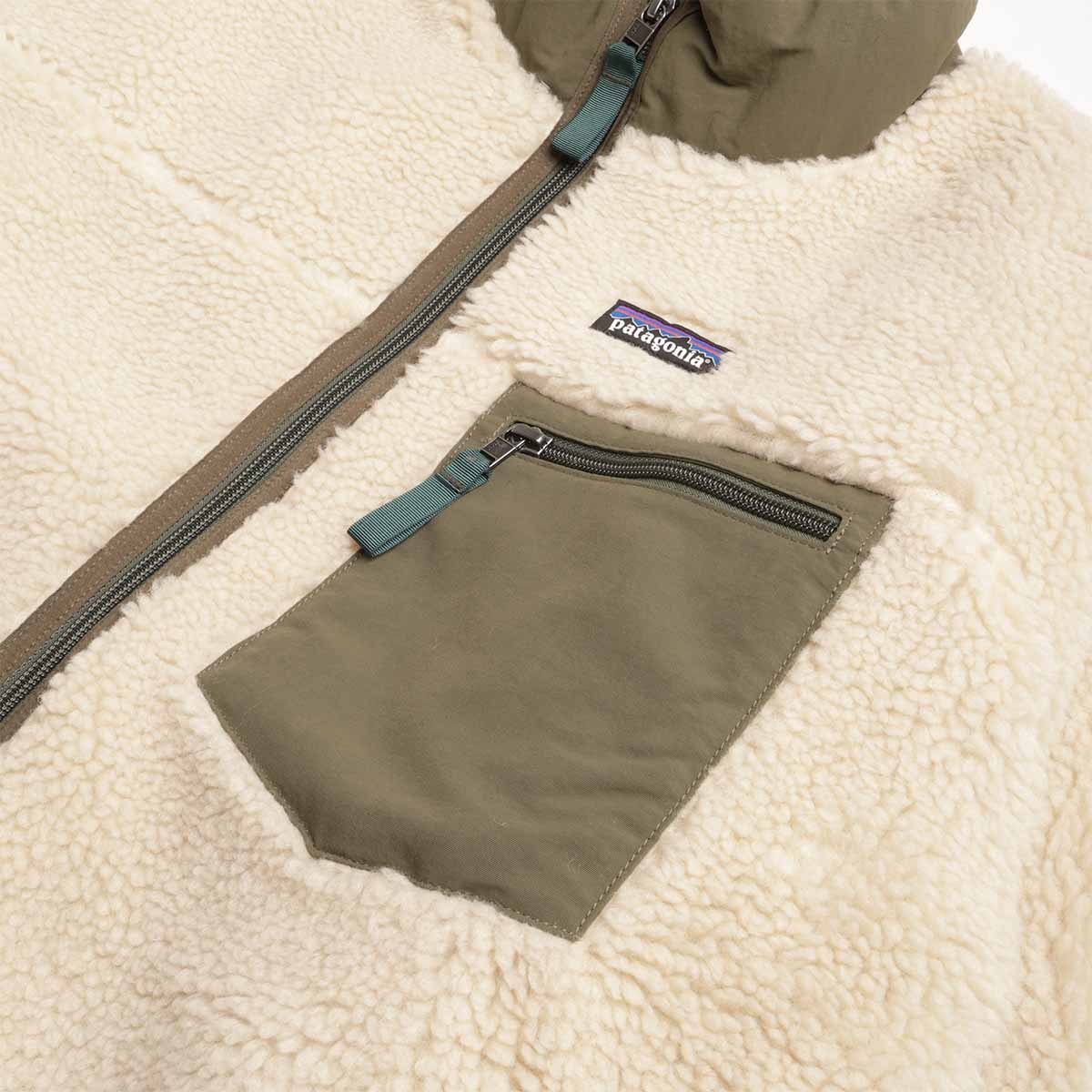 Patagonia Classic Retro-X Fleece Jacket, Dark Natural w  Basin Green, Detail Shot 4