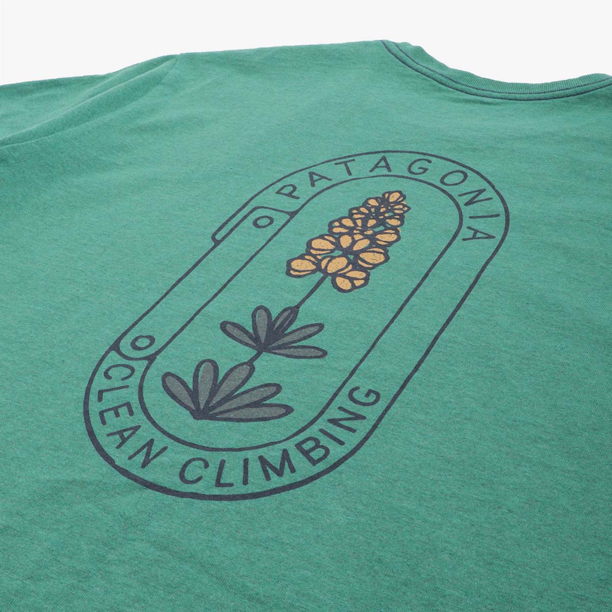 Patagonia Clean Climb Trade Responsibili-Tee T-shirt, Clean Climb Bloom: Gather Green, Detail Shot 2
