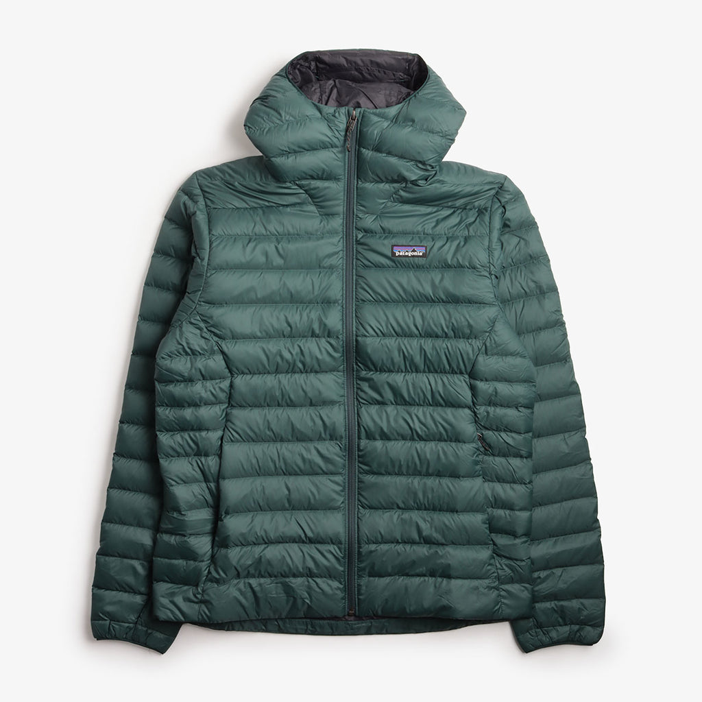 Patagonia Down Sweater Hoodie, Cascade Green, Detail Shot 1