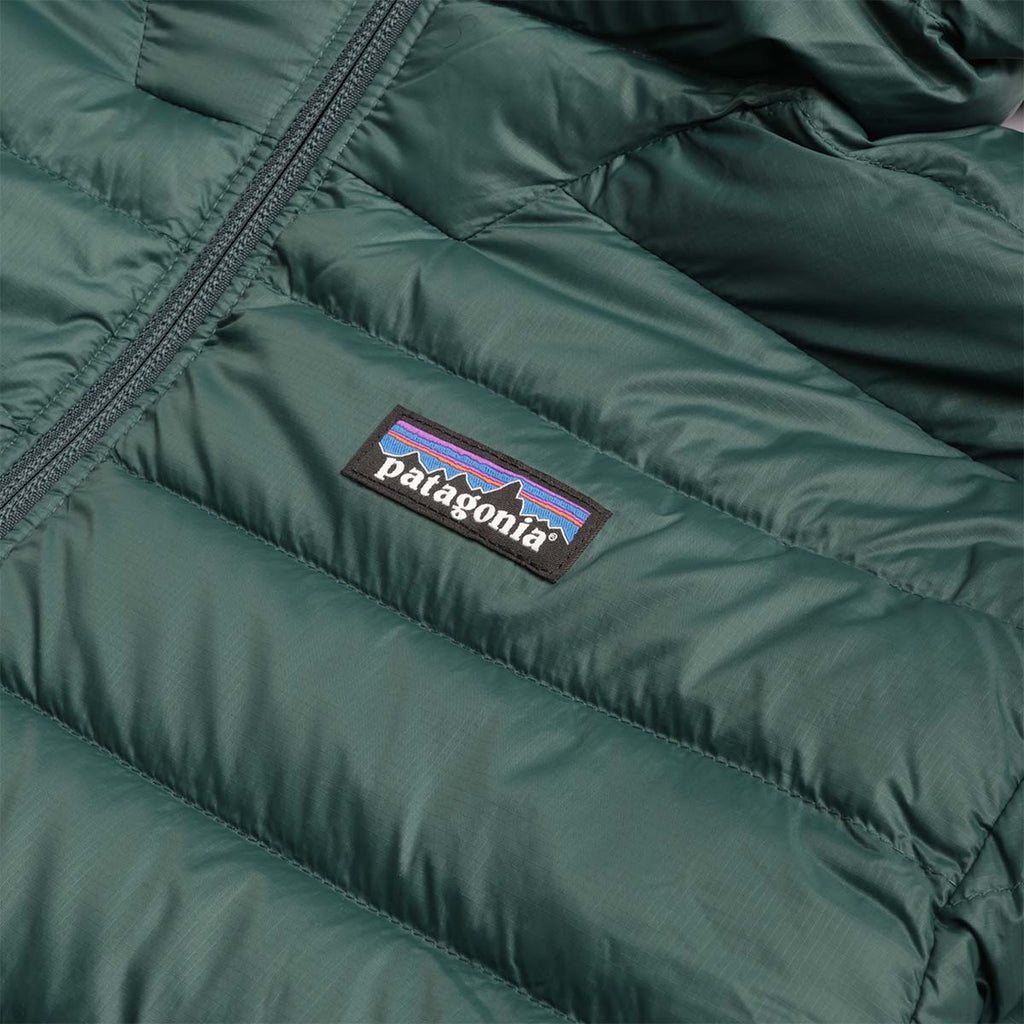 Patagonia Down Sweater Hoodie, Cascade Green, Detail Shot 2