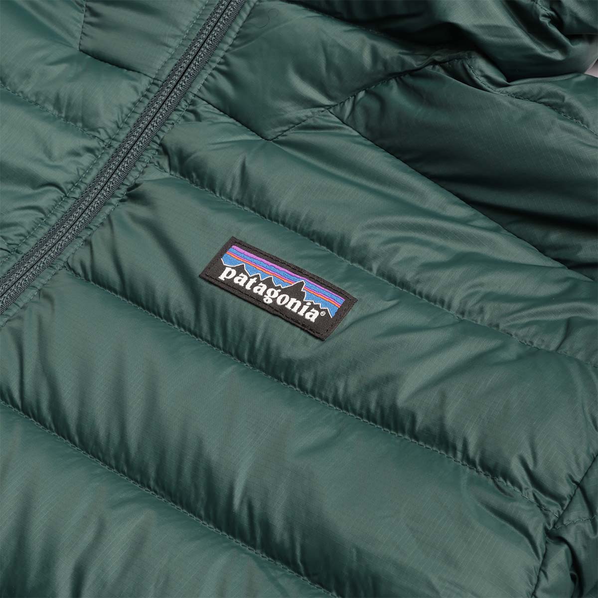Patagonia Down Sweater Hoodie, Cascade Green, Detail Shot 2